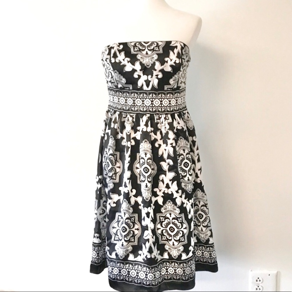 White House Black Market Silk Dress EUC